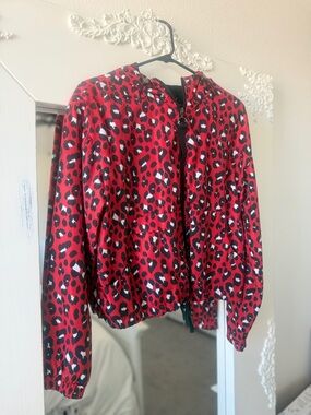 Me Jane Red and Black Leopard Print Jacket